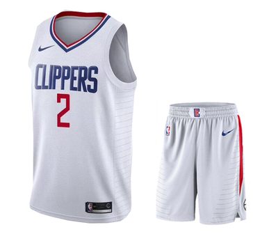 Men's Los Angeles Clippers #2 Kawhi Leonard White NBA Stitched Jersey(With Shorts) Men's Los Angeles Clippers #2 Kawhi Leonard White NBA Stitched Jersey(With Shorts)